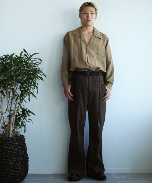 aimoha（アイモハ）の「aimoha mens モード系エンボス加工シャツ（シャツ/ブラウス・メンズ・チョコ/ブルー/ホワイト/ブラック・MEDIUM/LARGE/XX-LARGE/X-LARGE）」の16枚目の写真
