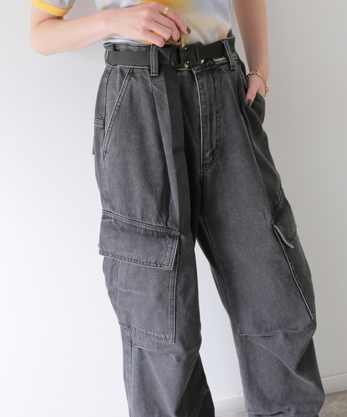JOINT WORKS(ジョイントワークス)の「デニムタックカーゴパンツ(デニムパンツ・レディース・ブルー系その他/アイボリー/ブラック・SMALL/MEDIUM/LARGE)」の3枚目の写真