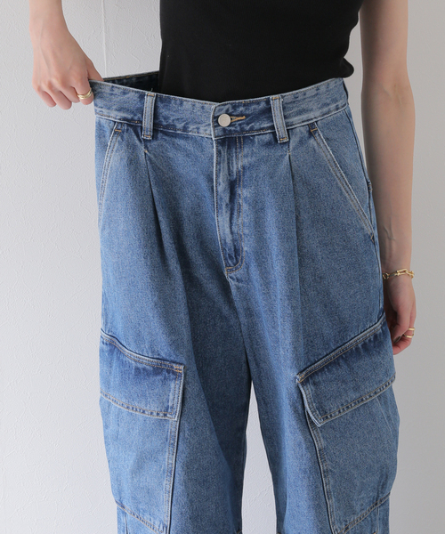 JOINT WORKS(ジョイントワークス)の「デニムタックカーゴパンツ(デニムパンツ・レディース・ブルー系その他/アイボリー/ブラック・SMALL/MEDIUM/LARGE)」の14枚目の写真