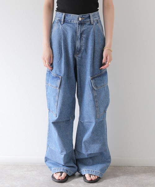 JOINT WORKS(ジョイントワークス)の「デニムタックカーゴパンツ(デニムパンツ・レディース・ブルー系その他/アイボリー/ブラック・SMALL/MEDIUM/LARGE)」の5枚目の写真