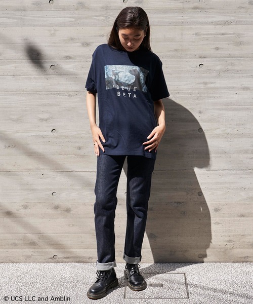 Universal Filmarket(ユニバーサルフィルマーケット)の「【Universal Filmarket】ジュラシック・ワールド Tシャツ(Tシャツ/カットソー・レディース・ネイビー/ホワイト・M)」の5枚目の写真