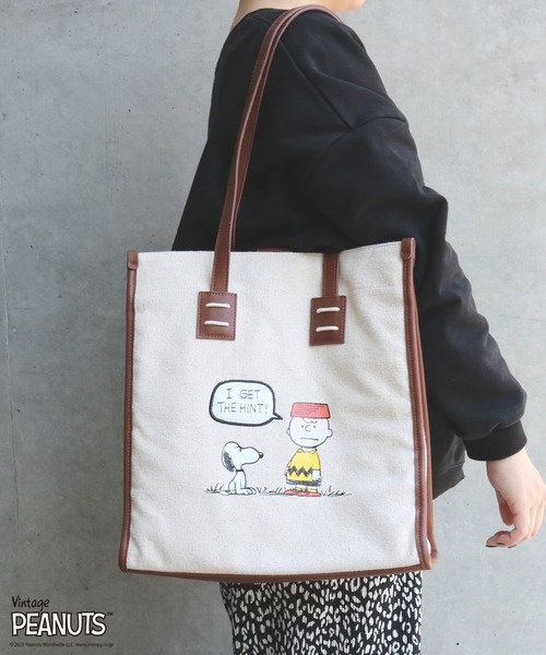 PEANUTS キャンバスパイピングトートバッグ（トートバッグ）｜PEANUTS（ピーナッツ）