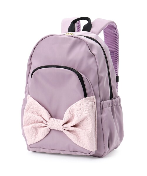 SHOO・LA・RUE（シューラルー）の「◆異素材リボンリュック（バックパック/リュック・キッズ・ベージュ/サックスブルー/ライトパープル・00）」の3枚目の写真