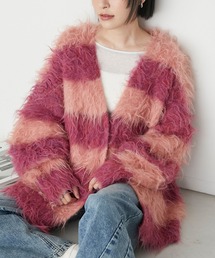 forksy. | 【forksy.】モンスターシャギーニットルーズVネックカーディガン(カーディガン/ボレロ)