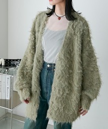 forksy.(フォルクシー)の【forksy.】モンスターシャギーニットルーズVネックカーディガン(カーディガン/ボレロ)