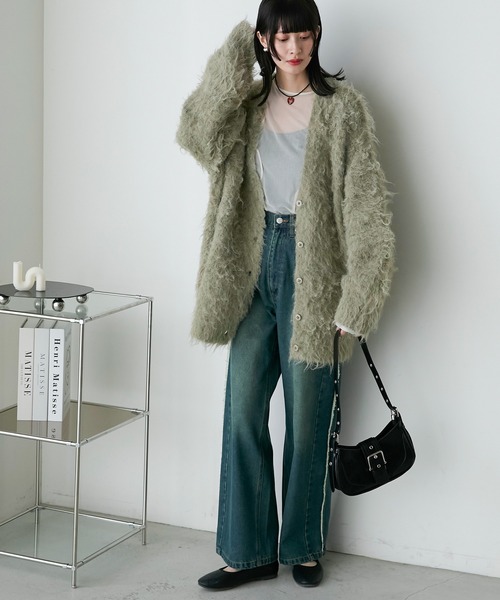 セール】【forksy.】モンスターシャギーニットルーズVネック