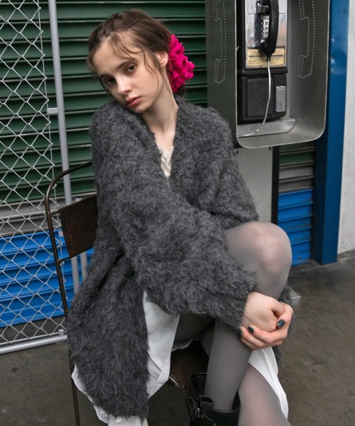 セール】【forksy.】モンスターシャギーニットルーズVネック