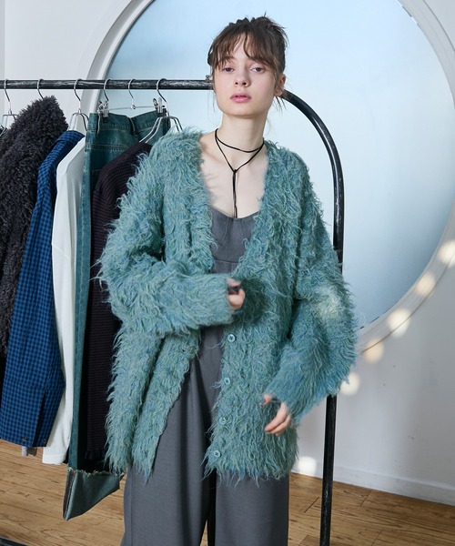 セール】【forksy.】モンスターシャギーニットルーズVネック