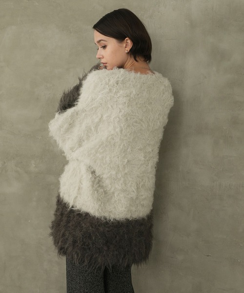 ナスコ様23aw faccies シャギー カーディガン　定価5.2万 FREAK'S STORE カーディガン 限定展開 深 Vネック シャギー