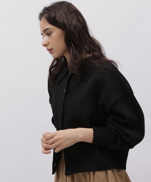 LAKOLE（ラコレ）の「ポロ襟ニットカーデ / 977354（カーディガン/ボレロ・レディース・モカ/ナチュラル/ワインレッド/ブラック・MEDIUM/SMALL）」の8枚目の写真