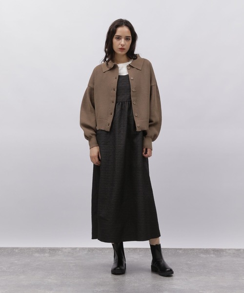 LAKOLE（ラコレ）の「ポロ襟ニットカーデ / 977354（カーディガン/ボレロ・レディース・モカ/ナチュラル/ワインレッド/ブラック・MEDIUM/SMALL）」の10枚目の写真