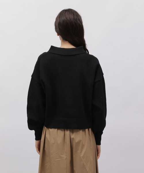 LAKOLE（ラコレ）の「ポロ襟ニットカーデ / 977354（カーディガン/ボレロ・レディース・モカ/ナチュラル/ワインレッド/ブラック・MEDIUM/SMALL）」の22枚目の写真