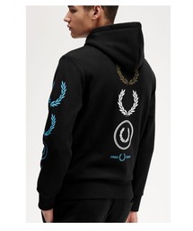 パーカー・フーディ FRED PERRY Sharp Rave Graphic Hooded Sweatshirt 102 AFPM2336 Fred Perry - Rave Graphic Black - Hoodie | Impericon