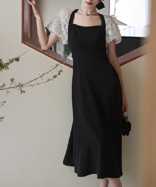 【セール】バルーンスリーブ切り替えドレス（ワンピース）｜Ritomo De Ricco（リトモ・デ・リコ）