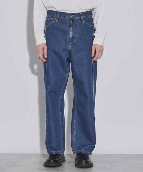 tk.TAKEO KIKUCHI（ティーケータケオキクチ）の「◆フリンジカットデニムパンツ（デニムパンツ・メンズ・チャコールグレー/ブルー・02/03）」の4枚目の写真