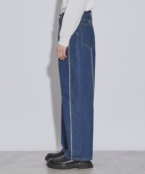 tk.TAKEO KIKUCHI（ティーケータケオキクチ）の「◆フリンジカットデニムパンツ（デニムパンツ・メンズ・チャコールグレー/ブルー・02/03）」の5枚目の写真