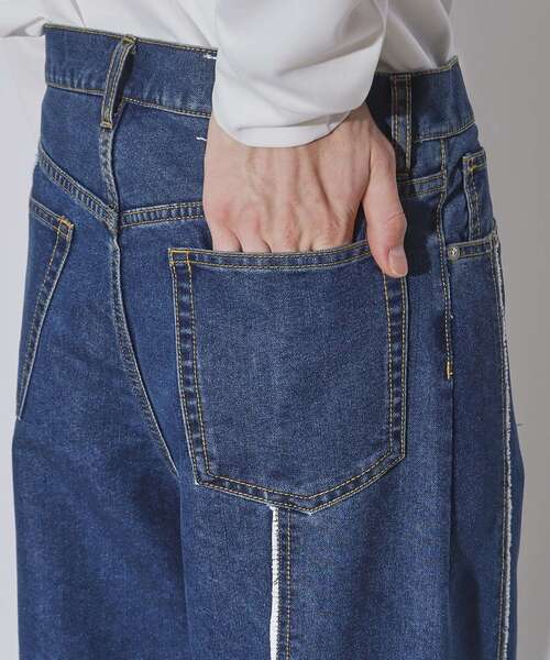 tk.TAKEO KIKUCHI（ティーケータケオキクチ）の「◆フリンジカットデニムパンツ（デニムパンツ・メンズ・チャコールグレー/ブルー・02/03）」の9枚目の写真