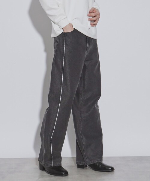 tk.TAKEO KIKUCHI（ティーケータケオキクチ）の「◆フリンジカットデニムパンツ（デニムパンツ・メンズ・チャコールグレー/ブルー・02/03）」の13枚目の写真