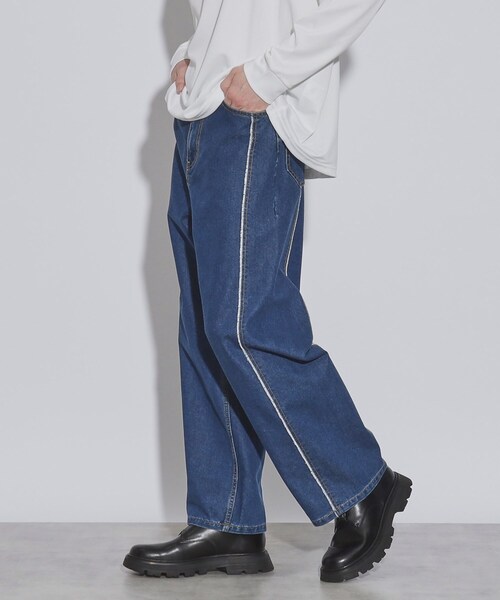 tk.TAKEO KIKUCHI（ティーケータケオキクチ）の「◆フリンジカットデニムパンツ（デニムパンツ・メンズ・チャコールグレー/ブルー・02/03）」の16枚目の写真