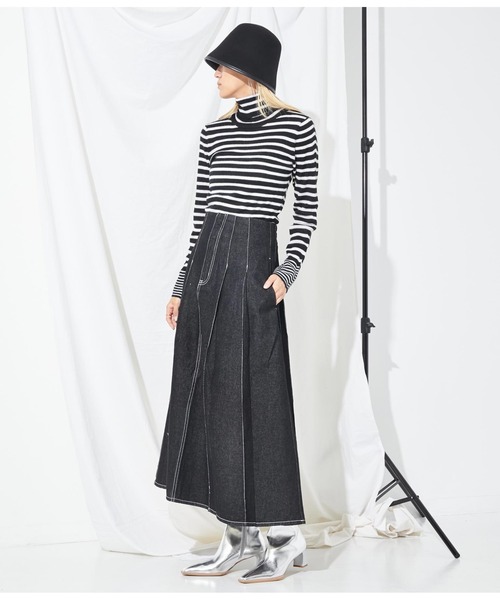 Settimissimo（セッティミッシモ）の「ボックスタックデニムスカート（デニムスカート・レディース・ブラック/インディゴブルー・FREE）」の8枚目の写真