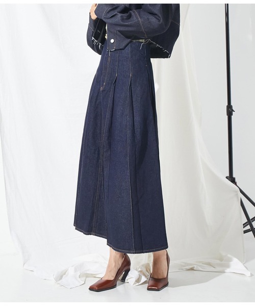 Settimissimo（セッティミッシモ）の「ボックスタックデニムスカート（デニムスカート・レディース・ブラック/インディゴブルー・FREE）」の11枚目の写真