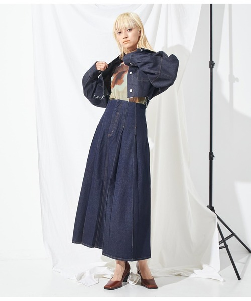 Settimissimo（セッティミッシモ）の「ボックスタックデニムスカート（デニムスカート・レディース・ブラック/インディゴブルー・FREE）」の16枚目の写真