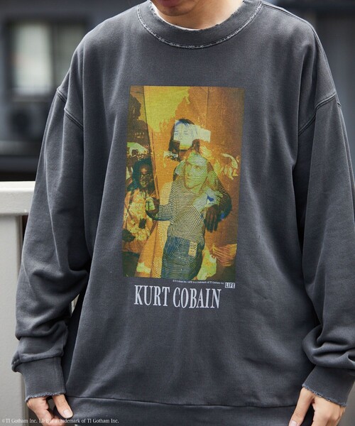 LIFE（ライフ）の「LIFE/ライフ 別注 LIFE Kurt Cobain コラージュ クルーネックスウェット/ダメージ加工/ユーズド加工/ビックシルエット（スウェット・メンズ・アッシュグレー/スミクロ・SMALL/MEDIUM/LARGE）」の10枚目の写真