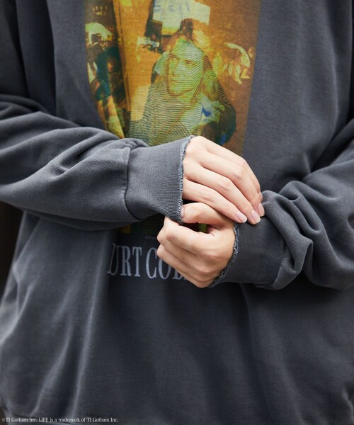 LIFE（ライフ）の「LIFE/ライフ 別注 LIFE Kurt Cobain コラージュ クルーネックスウェット/ダメージ加工/ユーズド加工/ビックシルエット（スウェット・メンズ・アッシュグレー/スミクロ・SMALL/MEDIUM/LARGE）」の11枚目の写真