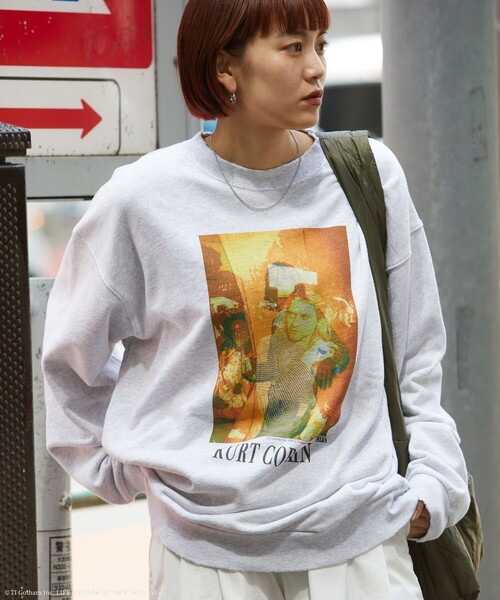 LIFE（ライフ）の「LIFE/ライフ 別注 LIFE Kurt Cobain コラージュ クルーネックスウェット/ダメージ加工/ユーズド加工/ビックシルエット（スウェット・メンズ・アッシュグレー/スミクロ・SMALL/MEDIUM/LARGE）」の15枚目の写真