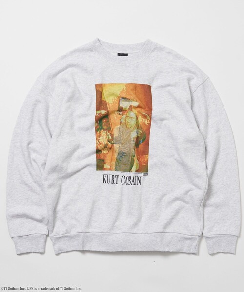 LIFE（ライフ）の「LIFE/ライフ 別注 LIFE Kurt Cobain コラージュ クルーネックスウェット/ダメージ加工/ユーズド加工/ビックシルエット（スウェット・メンズ・アッシュグレー/スミクロ・SMALL/MEDIUM/LARGE）」の16枚目の写真
