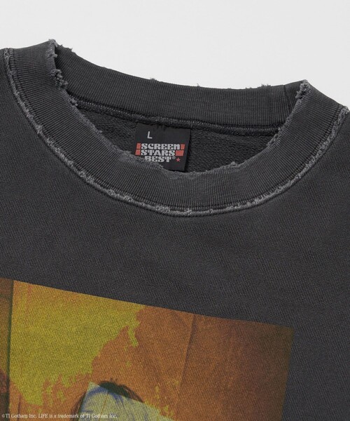 LIFE（ライフ）の「LIFE/ライフ 別注 LIFE Kurt Cobain コラージュ クルーネックスウェット/ダメージ加工/ユーズド加工/ビックシルエット（スウェット・メンズ・アッシュグレー/スミクロ・SMALL/MEDIUM/LARGE）」の19枚目の写真