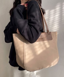 florist | 【A4収納可】【メンズ・レディース兼用】ポイントレザー×ナイロン軽量トートバッグ/サブバッグ/オフィスバッグ(ボストンバッグ)