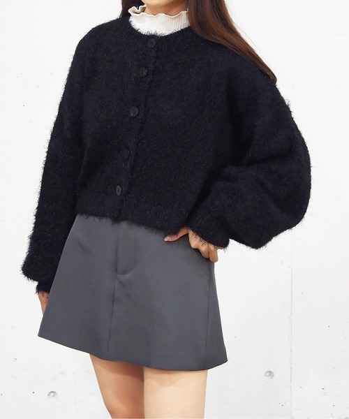 tiptop（ティップトップ）の「【選べる2タイプ】フェザーショート丈カーディガン（カーディガン/ボレロ・レディース・ブラック系その他/グリーン系その他/ブルー/ホワイト系その他/アイボリー/ブラック/ピンク系その他・FREE）」の4枚目の写真