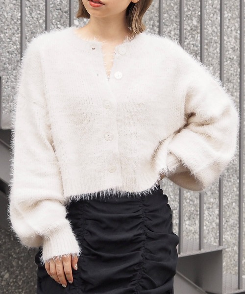 tiptop（ティップトップ）の「【選べる2タイプ】フェザーショート丈カーディガン（カーディガン/ボレロ・レディース・ブラック系その他/グリーン系その他/ブルー/ホワイト系その他/アイボリー/ブラック/ピンク系その他・FREE）」の8枚目の写真