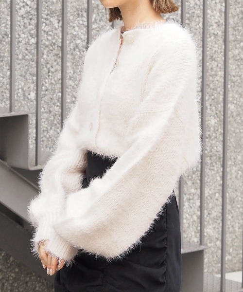 tiptop（ティップトップ）の「【選べる2タイプ】フェザーショート丈カーディガン（カーディガン/ボレロ・レディース・ブラック系その他/グリーン系その他/ブルー/ホワイト系その他/アイボリー/ブラック/ピンク系その他・FREE）」の11枚目の写真