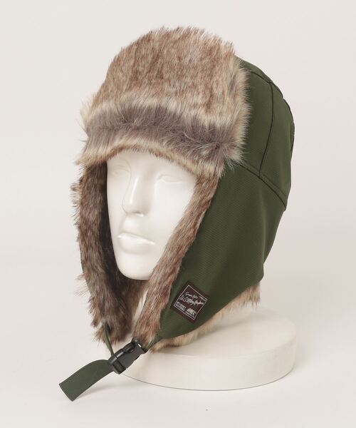 AVIREX(アヴィレックス)の「【AVIREX/アヴィレックス】 リップストップ FLIGHT BOA CAP/フライトキャップ(キャップ・メンズ・カーキ/ブラック・FREE)」の4枚目の写真