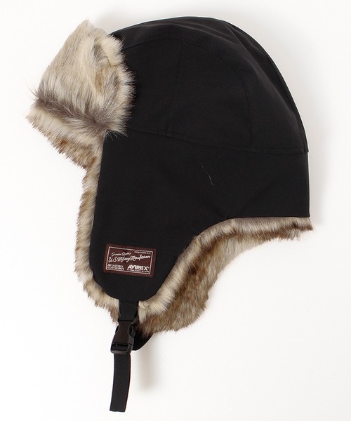 AVIREX(アヴィレックス)の「【AVIREX/アヴィレックス】 リップストップ FLIGHT BOA CAP/フライトキャップ(キャップ・メンズ・カーキ/ブラック・FREE)」の2枚目の写真