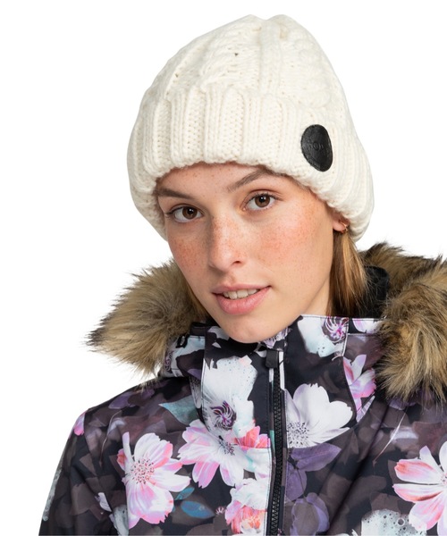 ROXY(ロキシー)の「TRAM BEANIE/ロキシーフリースライナー付きケーブルニットキャップ・ビーニー(ニットキャップ/ビーニー・レディース・ブラック/バーガンディー/ホワイト・FREE)」の11枚目の写真