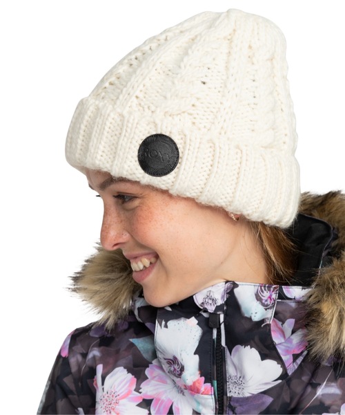 ROXY(ロキシー)の「TRAM BEANIE/ロキシーフリースライナー付きケーブルニットキャップ・ビーニー(ニットキャップ/ビーニー・レディース・ブラック/バーガンディー/ホワイト・FREE)」の12枚目の写真