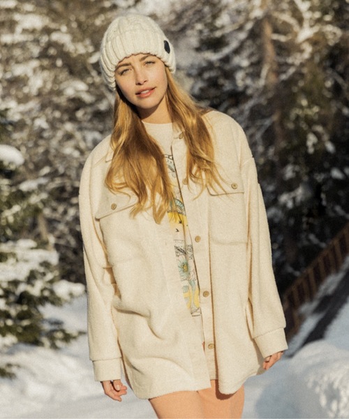 ROXY(ロキシー)の「TRAM BEANIE/ロキシーフリースライナー付きケーブルニットキャップ・ビーニー(ニットキャップ/ビーニー・レディース・ブラック/バーガンディー/ホワイト・FREE)」の10枚目の写真