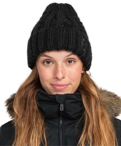 ROXY(ロキシー)の「TRAM BEANIE/ロキシーフリースライナー付きケーブルニットキャップ・ビーニー(ニットキャップ/ビーニー・レディース・ブラック/バーガンディー/ホワイト・FREE)」の16枚目の写真