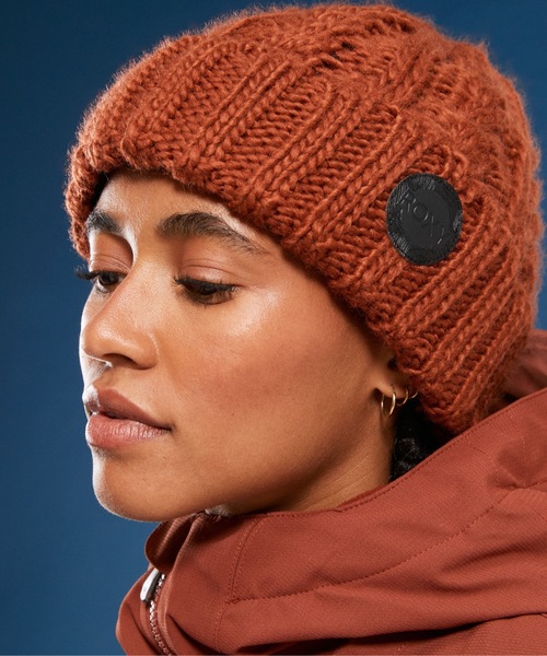 ROXY(ロキシー)の「TRAM BEANIE/ロキシーフリースライナー付きケーブルニットキャップ・ビーニー(ニットキャップ/ビーニー・レディース・ブラック/バーガンディー/ホワイト・FREE)」の5枚目の写真