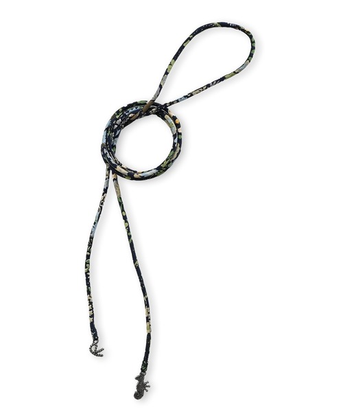 45R（フォーティファイブアール）の「シルクツイルのリボン（ネックレス・レディース・ブラウン/ベージュ/オレンジ/ネイビー・FREE）」の3枚目の写真