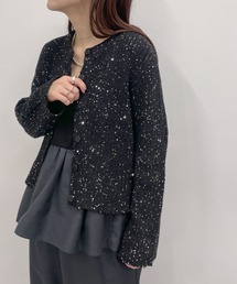 Omekashi | スパンコールニットカーディガン(カーディガン/ボレロ)