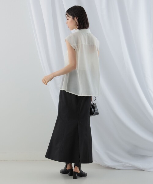 Ray BEAMS（レイビームス）の「Ray BEAMS / シャーリング ベルト スカート（スカート・レディース・ライトブルー/ブラック・0/1）」の5枚目の写真