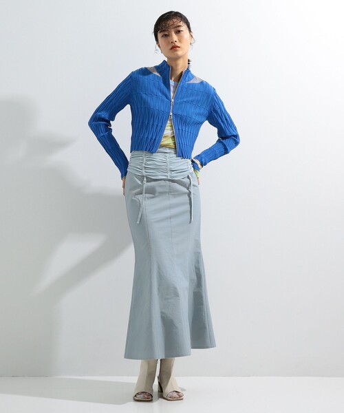 Ray BEAMS（レイビームス）の「Ray BEAMS / シャーリング ベルト スカート（スカート・レディース・ライトブルー/ブラック・0/1）」の12枚目の写真