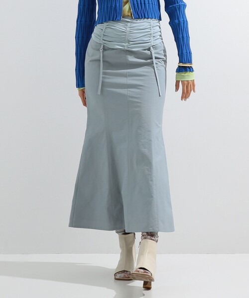 Ray BEAMS（レイビームス）の「Ray BEAMS / シャーリング ベルト スカート（スカート・レディース・ライトブルー/ブラック・0/1）」の13枚目の写真