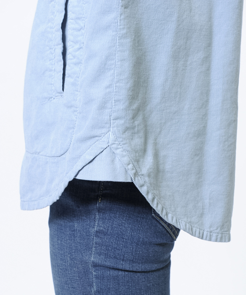X-girl（エックスガール）の「CORDUROY EMBROIDERED SHIRT（シャツ/ブラウス・レディース・チャコールグレー/ベージュ/ライトブルー・1/2）」の12枚目の写真