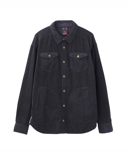 X-girl（エックスガール）の「CORDUROY EMBROIDERED SHIRT（シャツ/ブラウス・レディース・チャコールグレー/ベージュ/ライトブルー・1/2）」の5枚目の写真