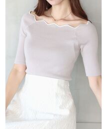 MERCURYDUO | 2WAYスカラップリブニット(ニット/セーター)